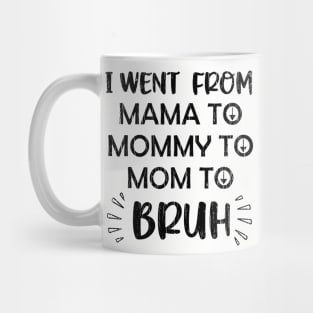 I Went From Mama To Mommy To Mom To Bruh // Black Mug